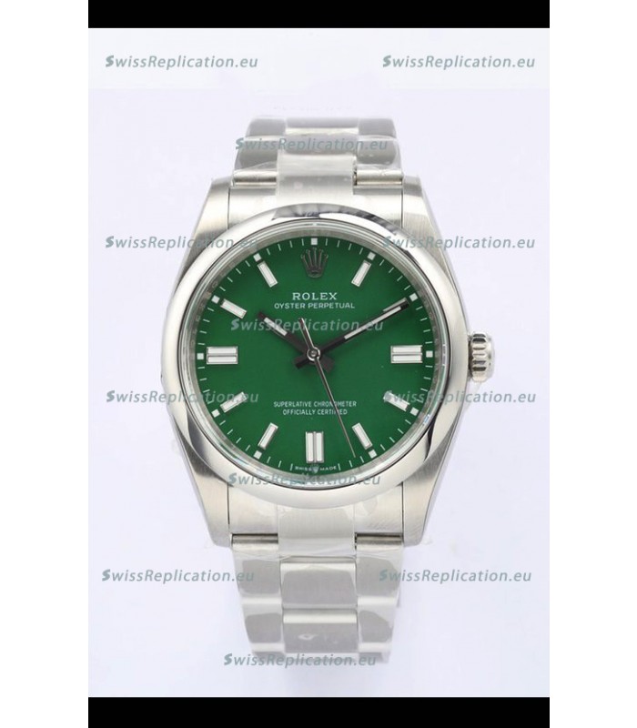 Rolex Oyster Perpetual REF#126000 36MM Swiss Movement Swiss Replica Green Dial 904L Steel 1:1 Mirror Replica Watch