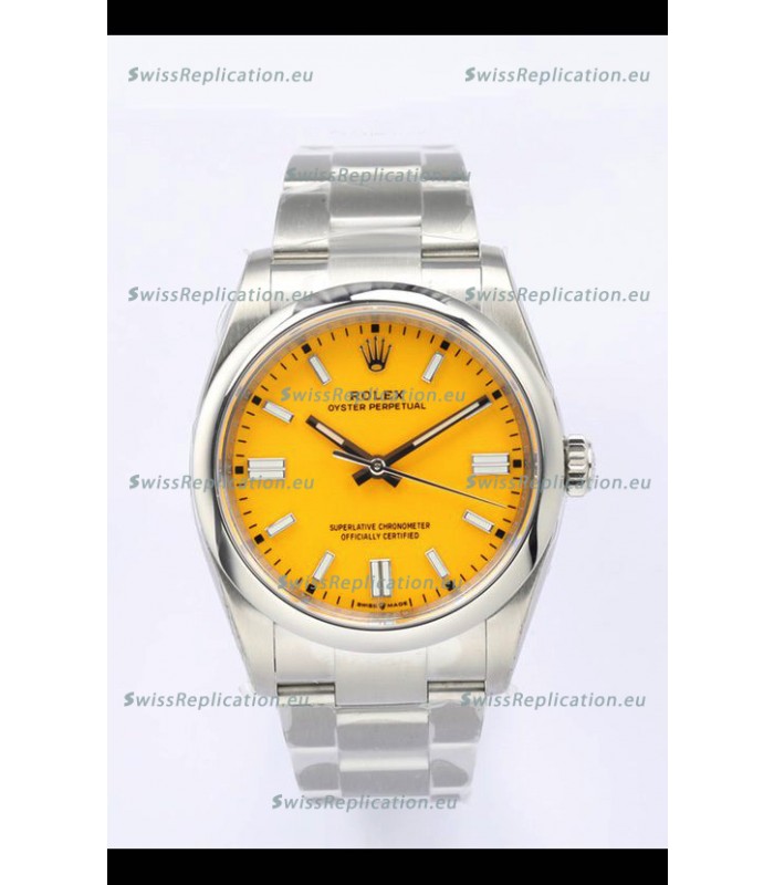 Rolex Oyster Perpetual REF#126000 36MM Swiss Movement Swiss Replica Yellow Dial 904L Steel 1:1 Mirror Replica Watch