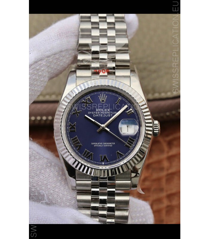 Rolex Datejust 31MM ETA-2671 Movement Swiss Replica in 904L Steel in Blue Roman Dial