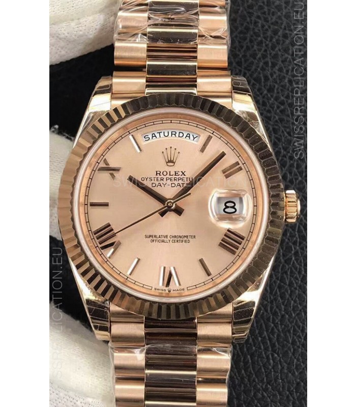 Rolex Day Date Presidential 904L Steel Rose Gold 40MM - Rose Gold Dial 1:1 Mirror Quality Watch