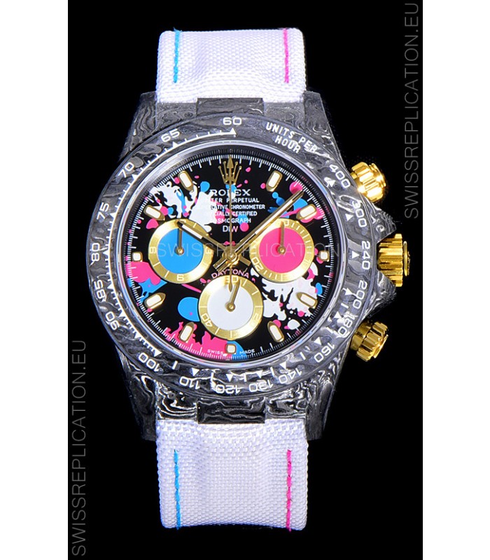 Rolex Daytona DiW Motley Lady Unique Forged Carbon Casing Swiss Replica Watch