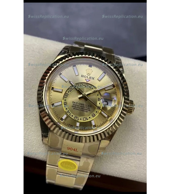 Rolex Sky-Dweller Yellow Gold Oyster 42MM 1:1 Mirror Replica Watch