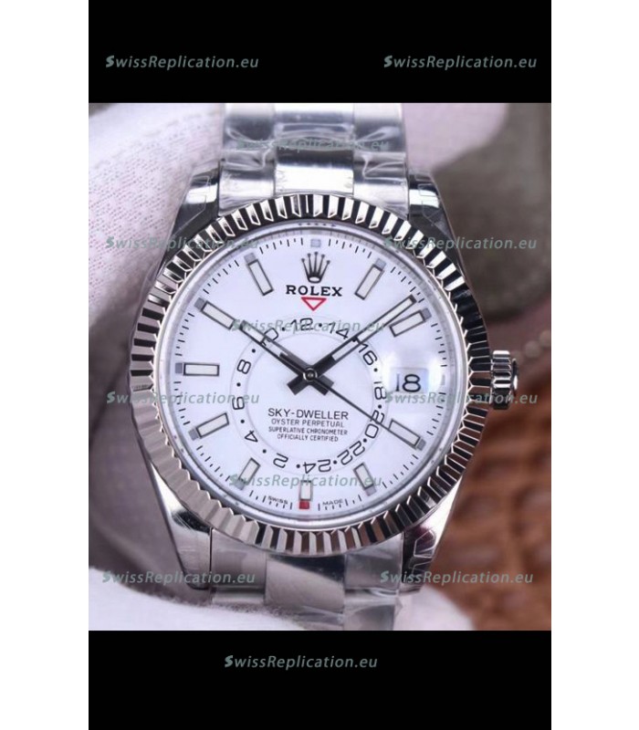 Rolex Sky-Dweller REF# M326934 White Dial Watch in 904L Steel Case 1:1 Mirror Replica