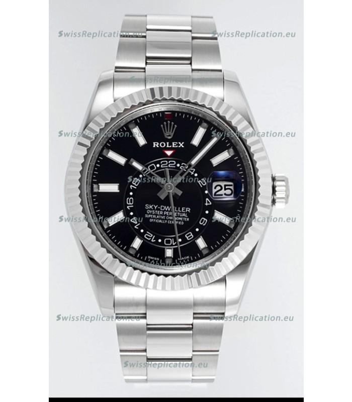 Rolex Sky-Dweller REF #m336934 Black Dial Watch in 904L Steel Case - Super Clone Watch