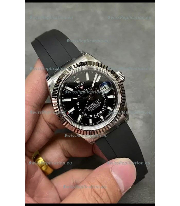 Rolex Sky-Dweller REF# M336235 Black Dial Watch in 904L Steel Case 1:1 Mirror Replica