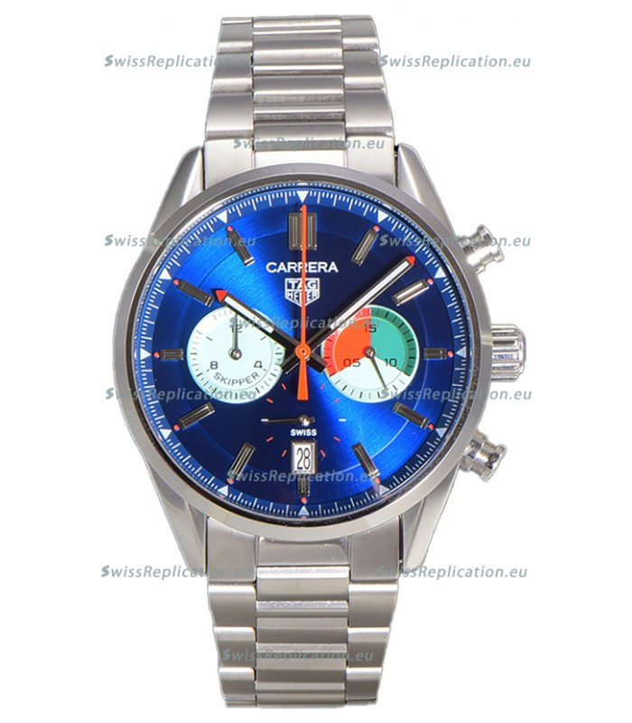 Tag Heuer Carrera Carrera Skipper 39 Chronograph Swiss Quartz Replica Watch Blue Dial 