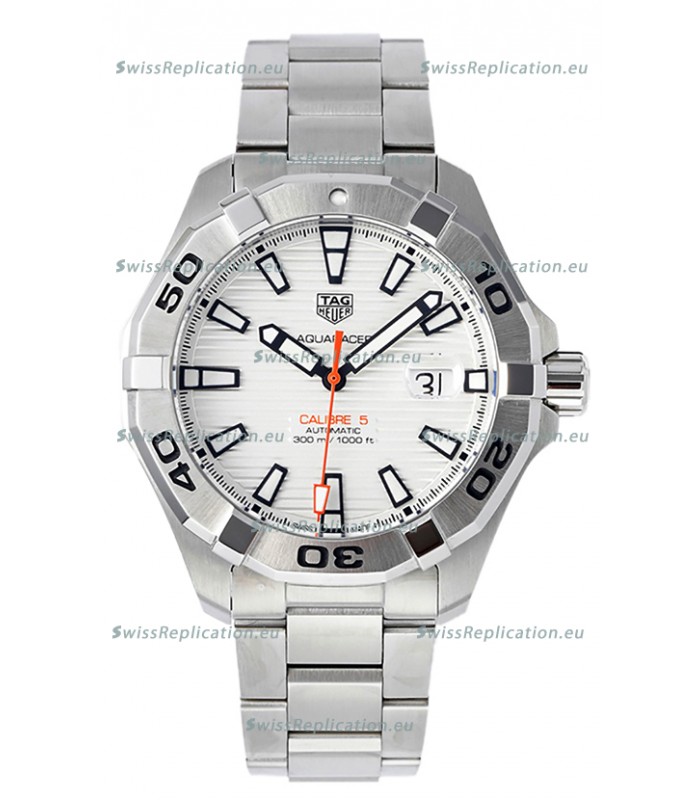 Tag Heuer Aquaracer Calibre 5 1:1 Mirror Replica Watch White Dial 904L Steel 44MM