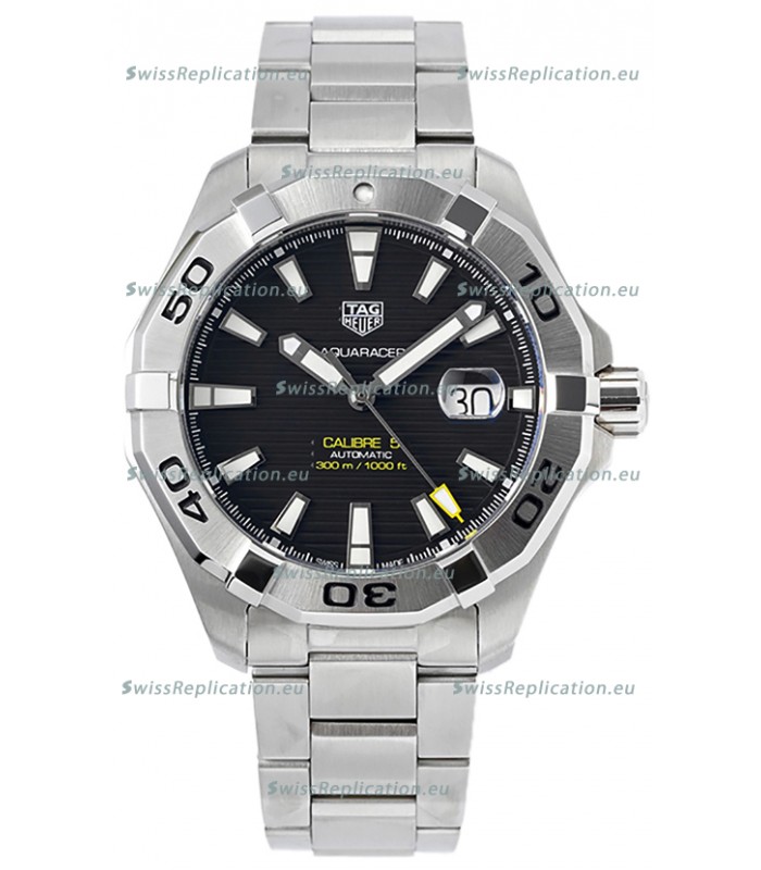 Tag Heuer Aquaracer Calibre 5 1:1 Mirror Replica Watch Black Dial 904L Steel 44MM