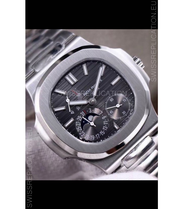Patek Philippe Nautilus 5712/1A 1:1 Quality Swiss Replica Watch in Grey Dial Steel Strap