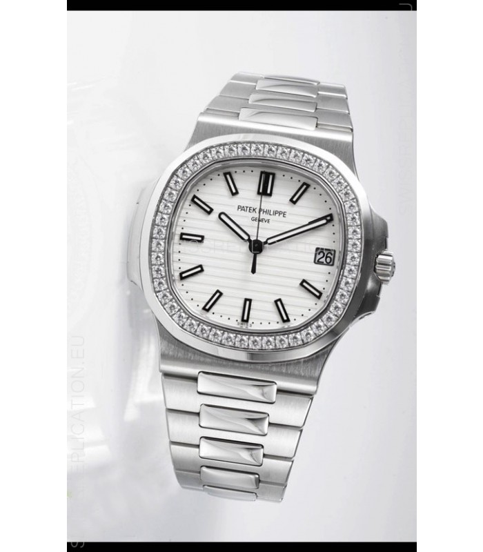 Patek Philippe Nautilus 5711 Swiss Replica Watch - 1:1 Mirror Quality with Diamonds Bezel