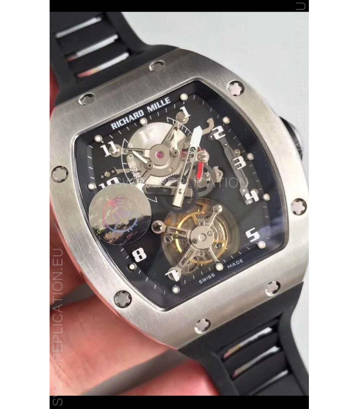 Richard Mille RM001 Genuine Tourbillon Swiss Replica Watch in Titanium Casing
