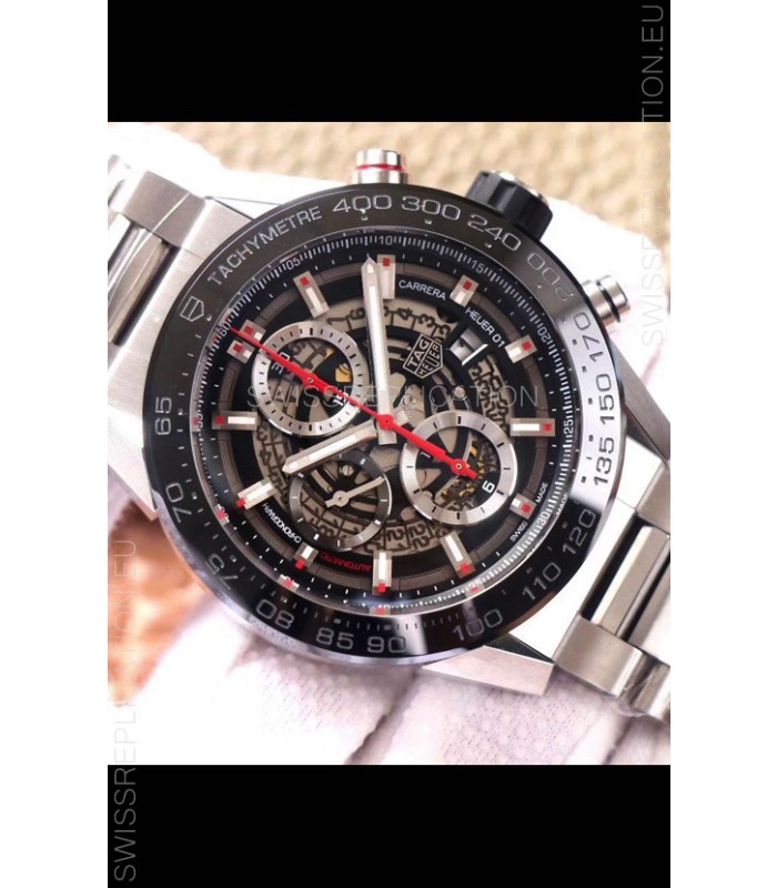 Tag Heuer Carrera Heuer 01 Swiss Replica Watch in Steel Casing/Strap