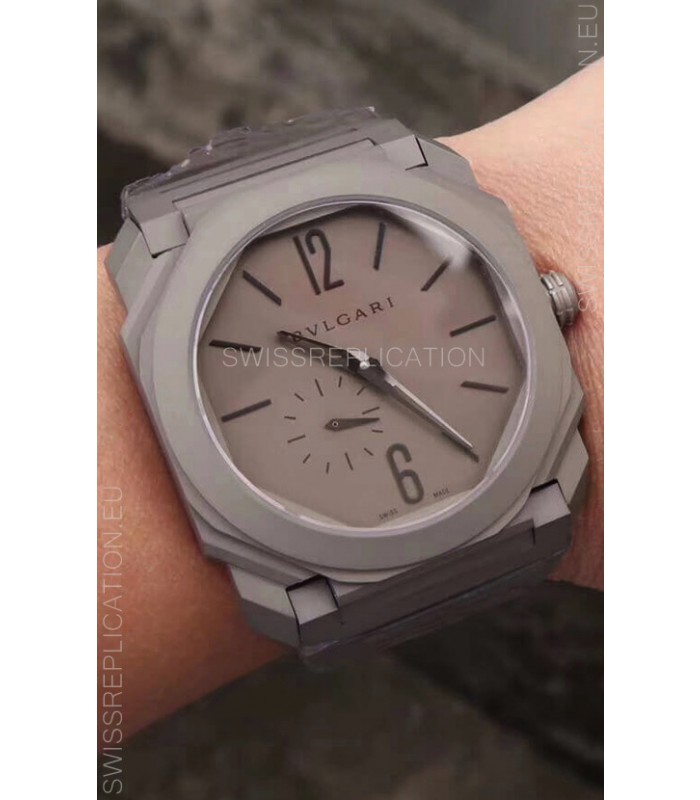 Bvlgari Octo Finissmo Edition 1:1 Mirror Replica Sandblasted Ceramic Casing and Strap 