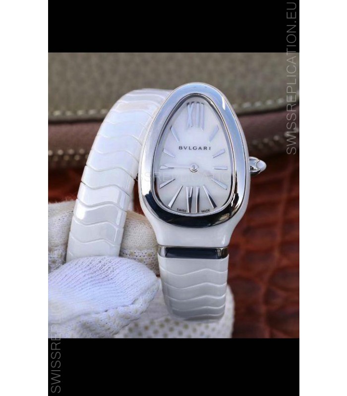 Bvlgari Serpenti Edition White Ceramic Replica Watch in 1:1 Mirror Quality 