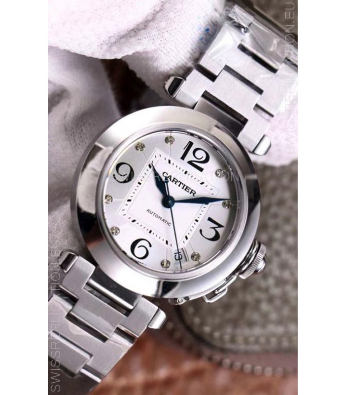 Pasha De Cartier 1:1 Mirror Quality Automatic Swiss Replica Watch 32MM - Steel Dial