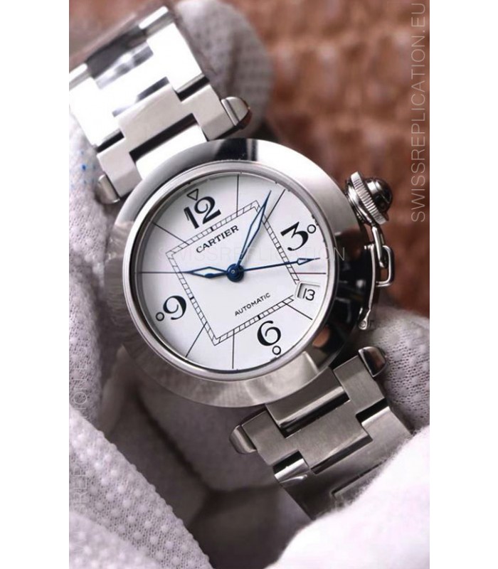 Pasha De Cartier 1:1 Mirror Quality Automatic Swiss Replica Watch 32MM - White Dial