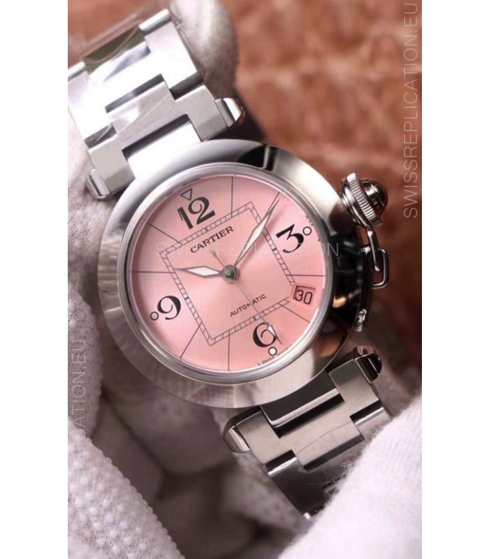 Pasha De Cartier 1:1 Mirror Quality Automatic Swiss Replica Watch 32MM - Pink Dial