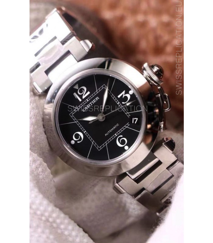 Pasha De Cartier 1:1 Mirror Quality Automatic Swiss Replica Watch 32MM - Black Dial