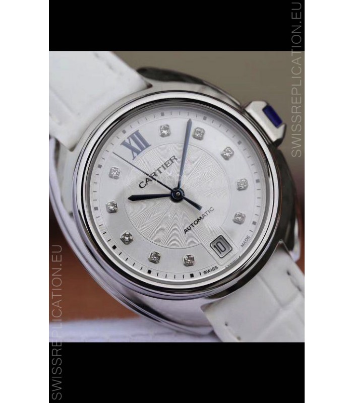 Cle De Cartier Automatic Swiss Replica Watch in Steel Casing - 35MM
