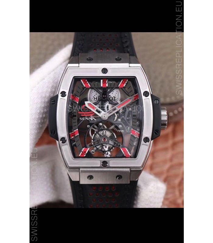 Hublot Masterpiece MP Senna Edition Genuine Tourbillon Swiss Replica Watch in Titanium Casing