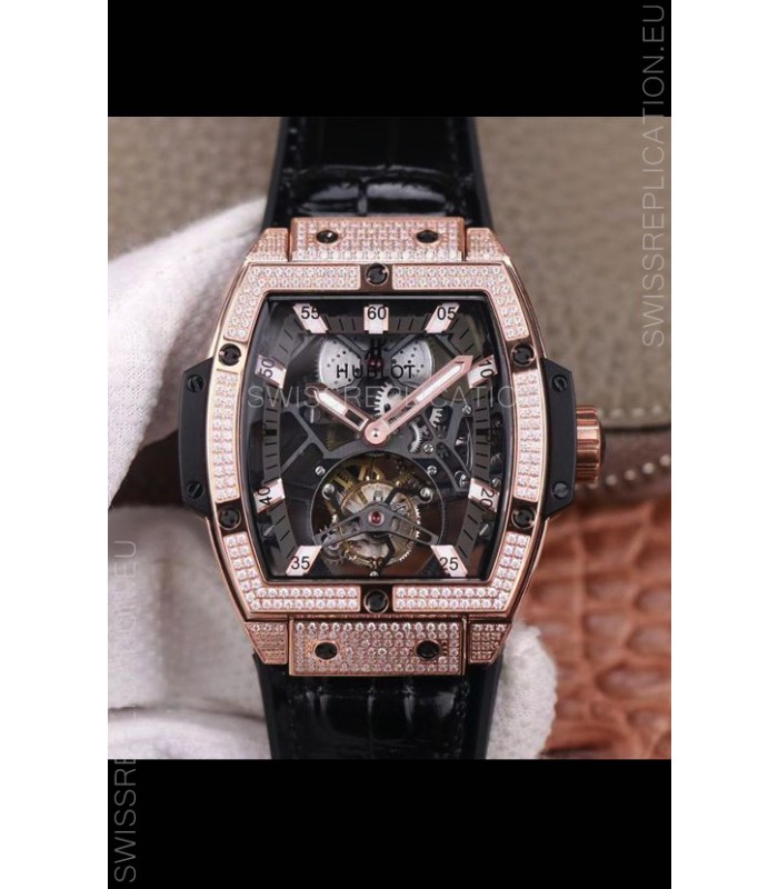 Hublot Masterpiece MP Edition Genuine Tourbillon Swiss Replica Watch In Rose Gold Casing
