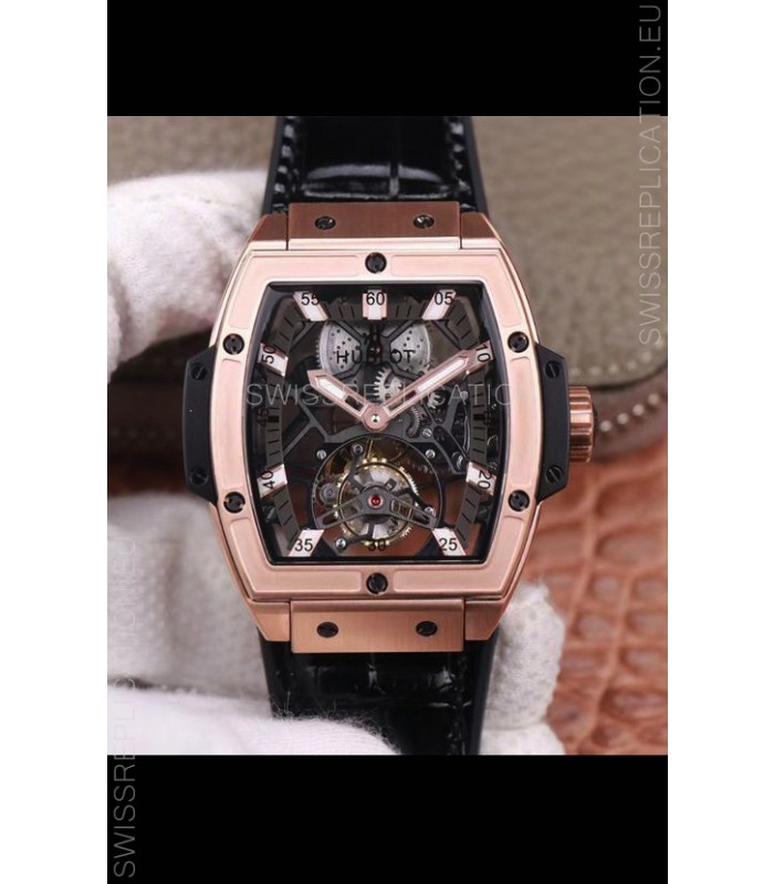 Hublot Masterpiece MP Edition Genuine Tourbillon Swiss Replica Watch In Rose Gold Casing