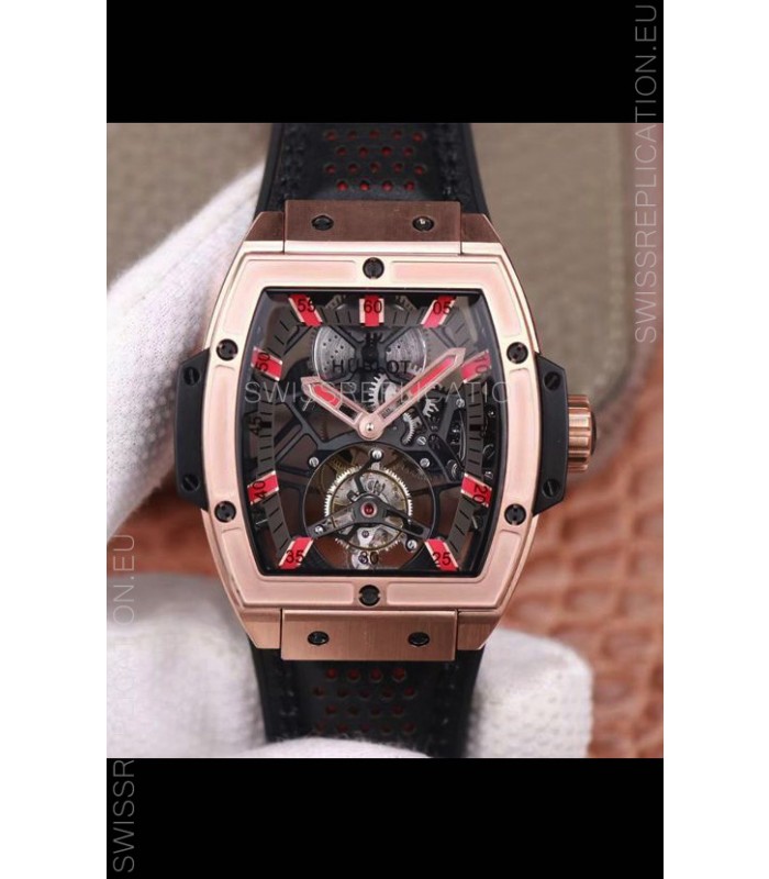 Hublot Masterpiece MP Edition Genuine Tourbillon Swiss Replica Watch In Rose Gold Casing