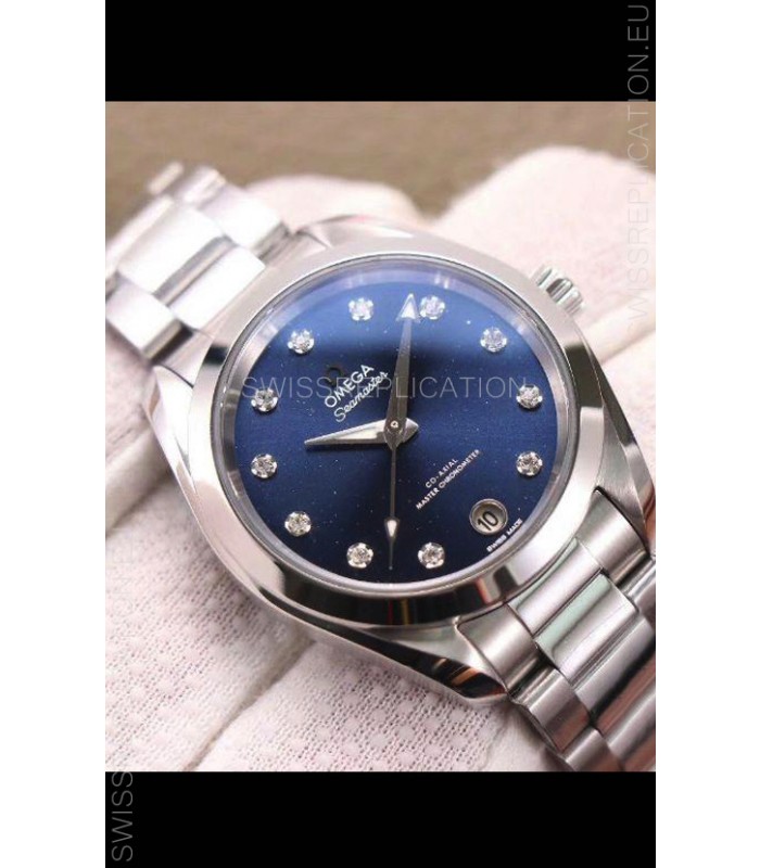 Omega Seamaster Aquaterra 150M 34MM Swiss Replica Watch in Blue Dial