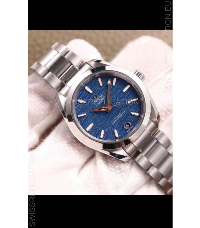 Omega Seamaster Aquaterra 150M 34MM Swiss Replica Watch in Blue Dial