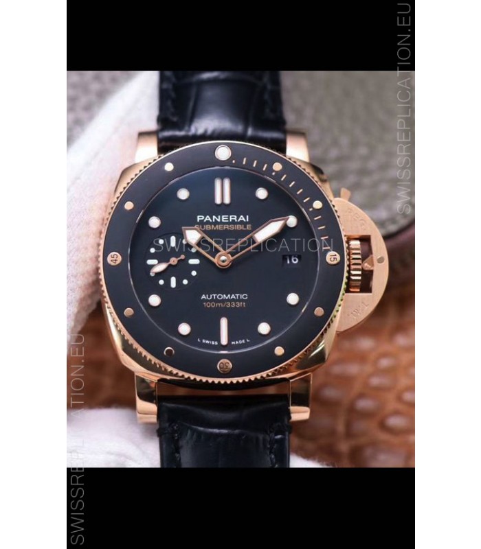 Panerai Submersible PAM974 Rose Gold 1:1 Mirror Quality Replica Swiss P9010 Movement