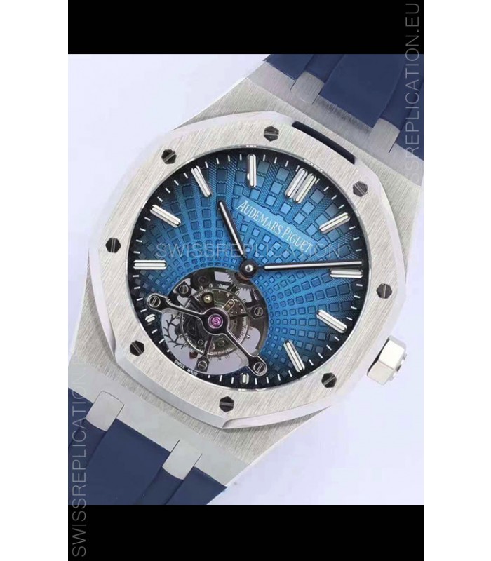 Audemars Piguet Royal Oak Tourbillon 41mm Blue Dial in 904L Steel Case Rubber Strap