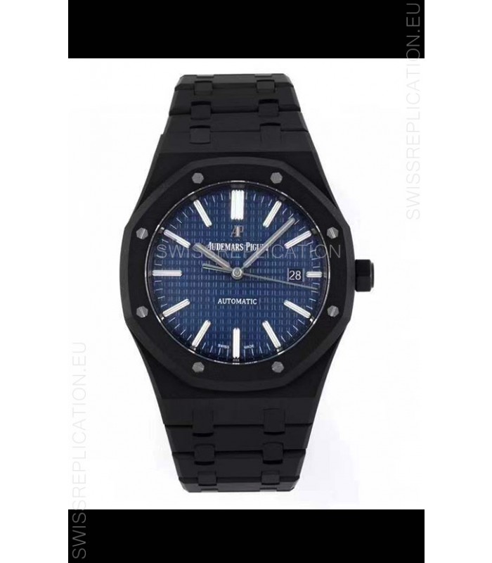 Audemars Piguet Royal Oak PVD Coated Swiss Replica Watch 3120 Swiss Movement - Blue Dial 