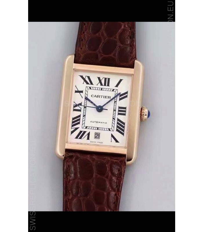 Cartier Tank Solo Swiss Automatic Watch in Rose Gold Plating 31MM Wide 