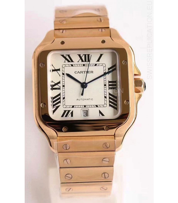Cartier Santos De Cartier XL 1:1 Rose Gold Casing Swiss Replica Watch 40MM