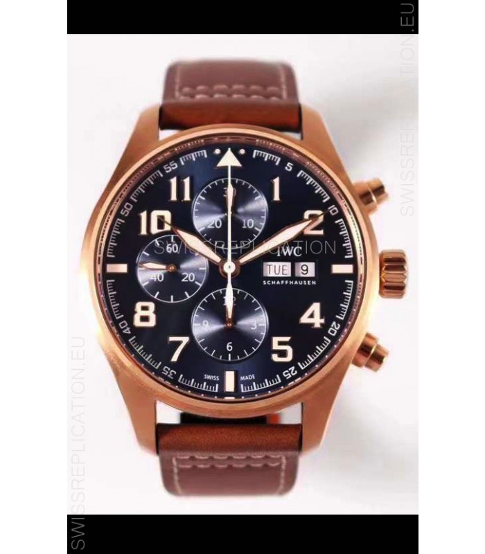 IWC Pilot Chronograph Le Petit Prince Edition Rose Gold 1:1 Mirror Replica Watch