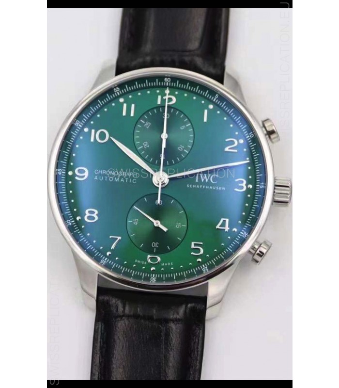 IWC Portuguese Chronograph Swiss Replica Watch in Steel Case - 1:1 Mirror Replica Edition