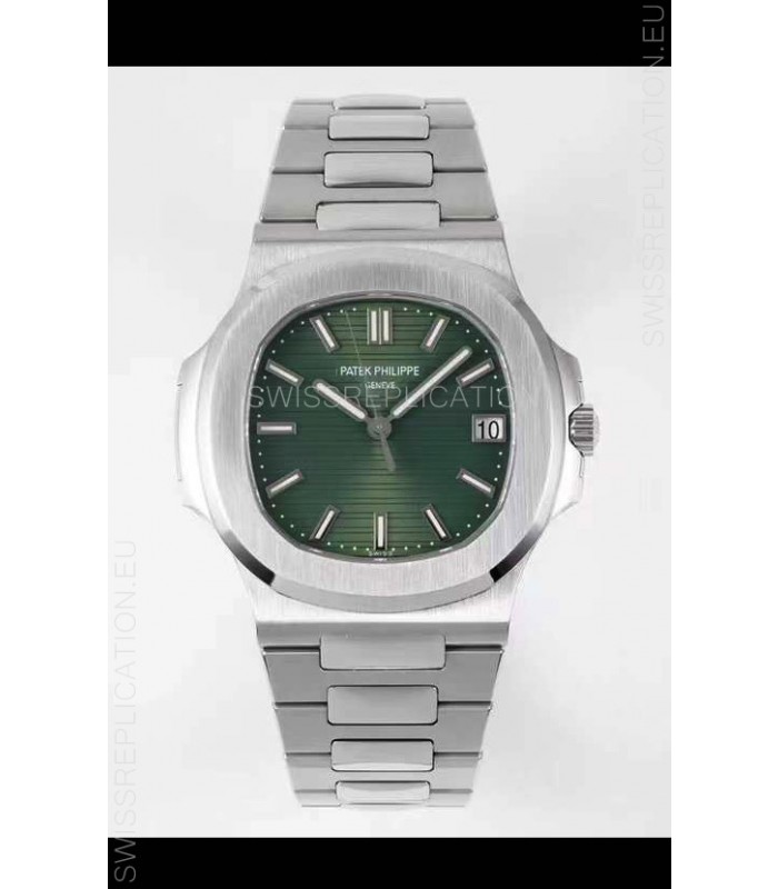 Patek Philippe Nautilus 5711/1A-014 1:1 Mirror Swiss Replica Watch in Green Dial 904L Steel 