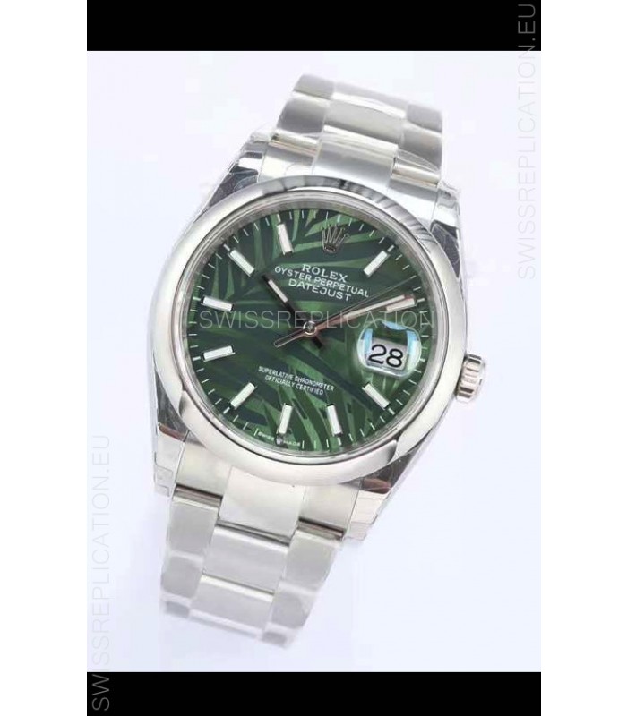Rolex Datejust Palm Motif Dial 36MM Cal.3135 Movement Swiss Replica Watch in 904L Casing