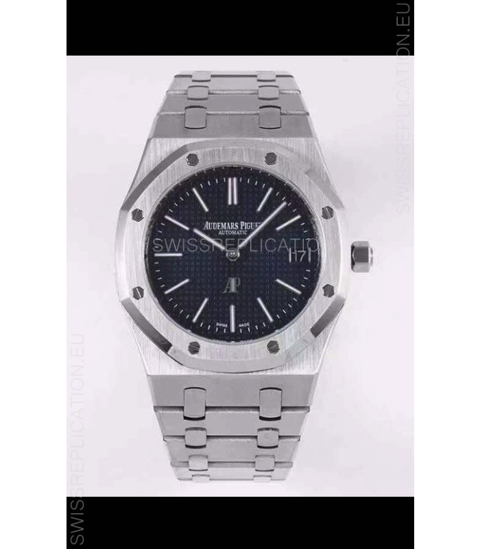 Audemars Piguet Royal Jumbo Oak Extra Thin Swiss Replica - 1:1 Mirror Replica Watch 904L Steel Blue Dial