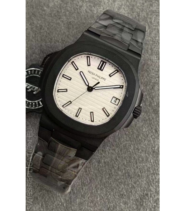 Patek Philippe Nautilus 5711 Black Venom PVD Swiss Replica Watch in White Dial 