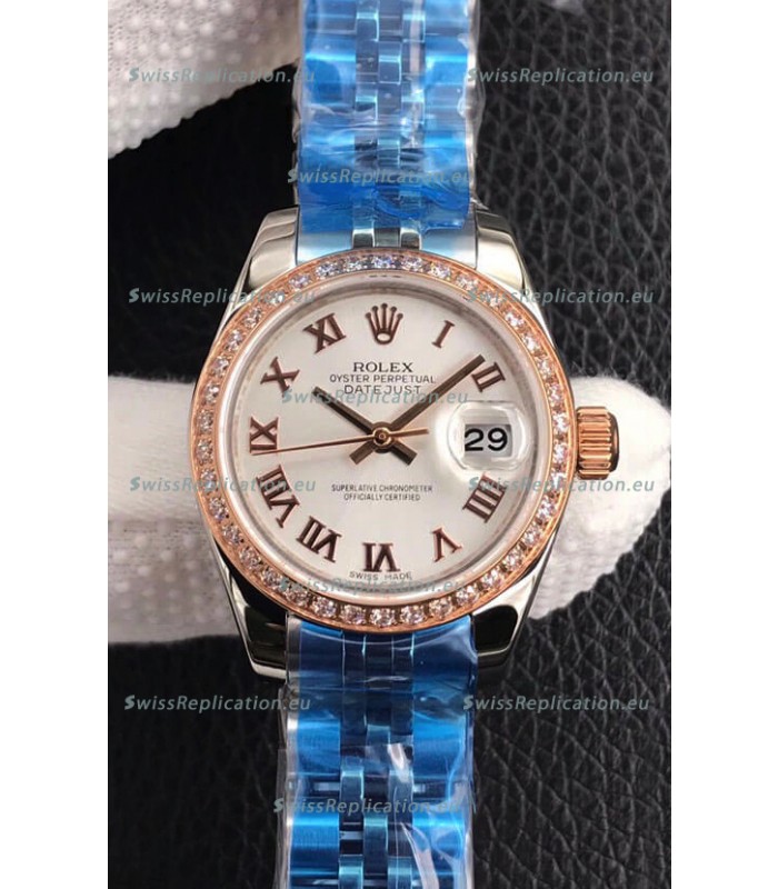Rolex Datejust Ladies 28MM Cal.3135 Movement Swiss Replica in 904L Steel White Dial 