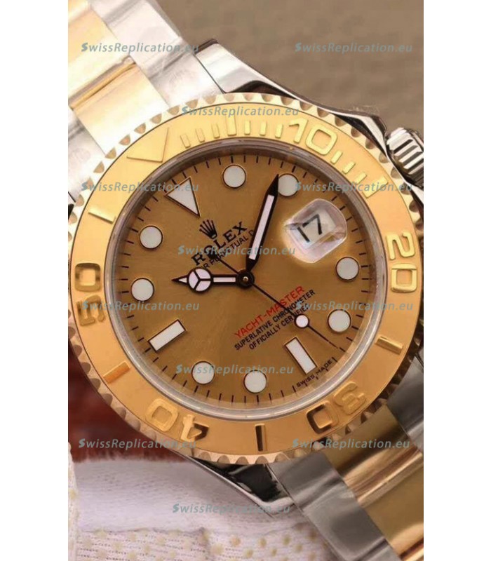 Rolex Yachtmaster 40 Yellow Gold Two Tone 1:1 Swiss Replica Watch in 904L Steel Casing
