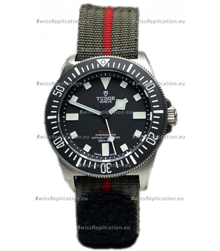 Tudor Pelagos FXD Titanium Casing 1:1 Mirror Replica Black Dial in Green Nato Strap