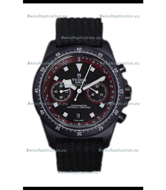Tudor Pelagos FXD Chronograph Carbon Casing 1:1 Mirror Replica Black Dial in Nato Strap