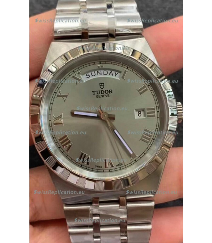 Tudor Royal Edition Watch - 1:1 Mirror Replica in Steel Casing - Grey Roman Dial
