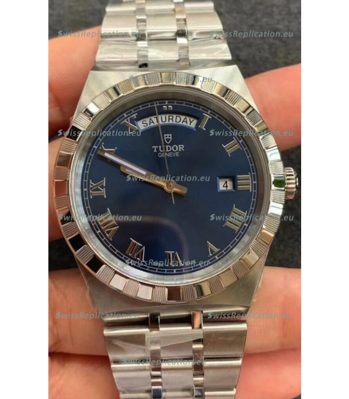 Tudor Royal Edition Watch - 1:1 Mirror Replica in Steel Casing - Blue Roman Dial