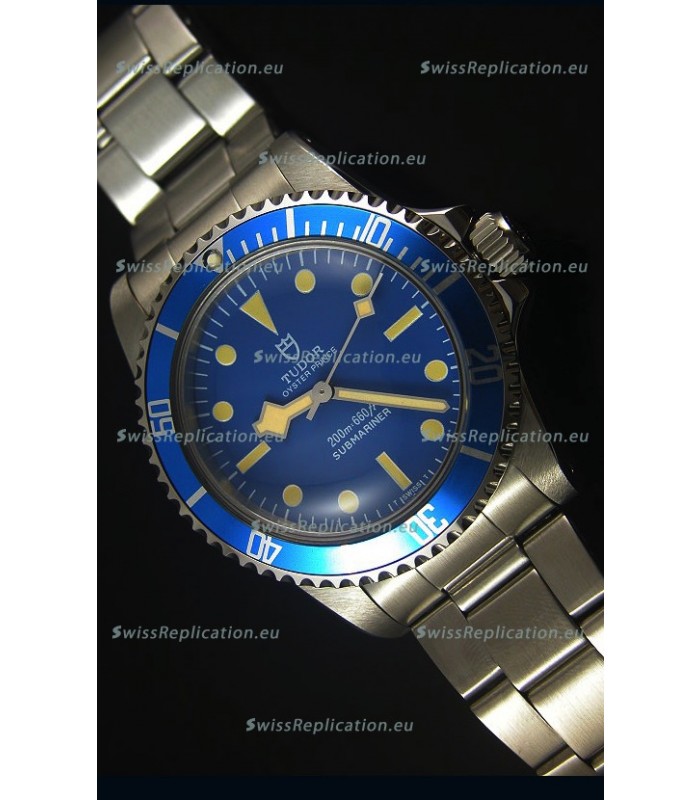 Tudor Oyster Prince Vintage 200M Blue Dial Dot Markers Swiss 1:1 Mirror Replica Watch 