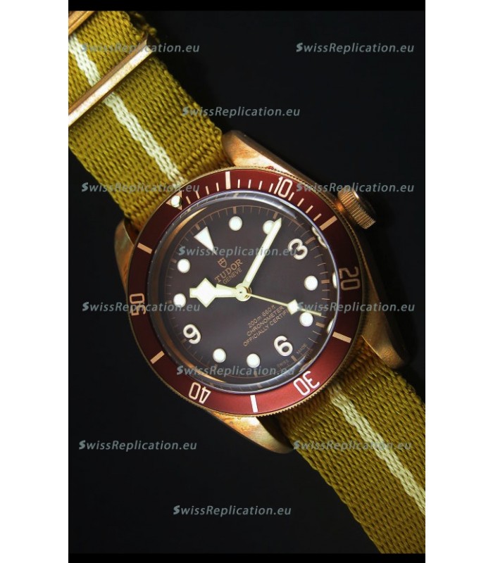 Tudor Heritage Bay Bronze Swiss Replica Watch with NATO Strap 