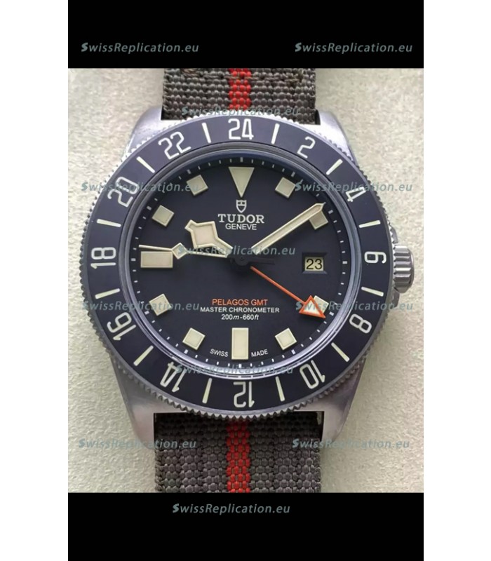 Tudor Pelagos FXD GMT Titanium Casing 1:1 Mirror Replica Black Dial in Green Nato Strap