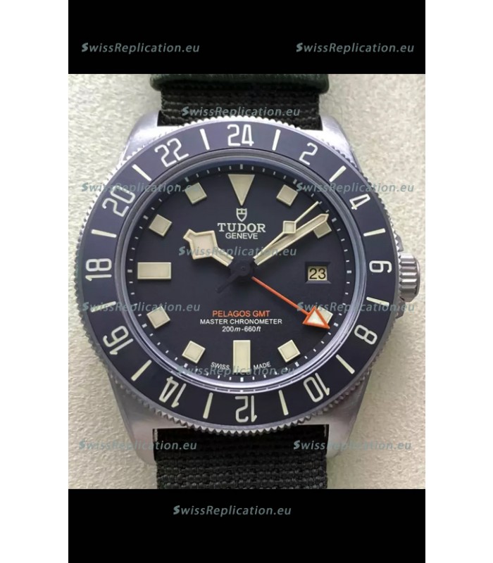 Tudor Pelagos FXD GMT Titanium Casing 1:1 Mirror Replica Black Dial in Green Nato Strap